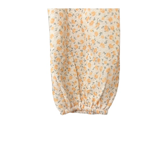 NWT Elodie Long Sleeve Yellow Floral Cropped Off-Shoulder Blouse Top, Size XL - Picture 5 of 6